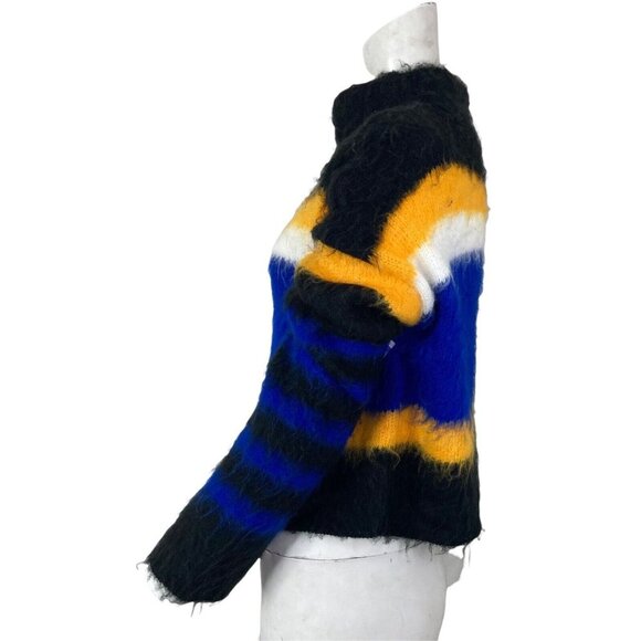 Abound Sweater Shag Pullover Cropped Multicolored Womens Size XS Stripes - Picture 7 of 8